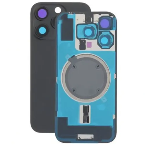 Replacement for IPHONE 16 PRO BLACK BACK GLASS HOUSING W/STEEL - Quality Phone Parts in Sri Lanka